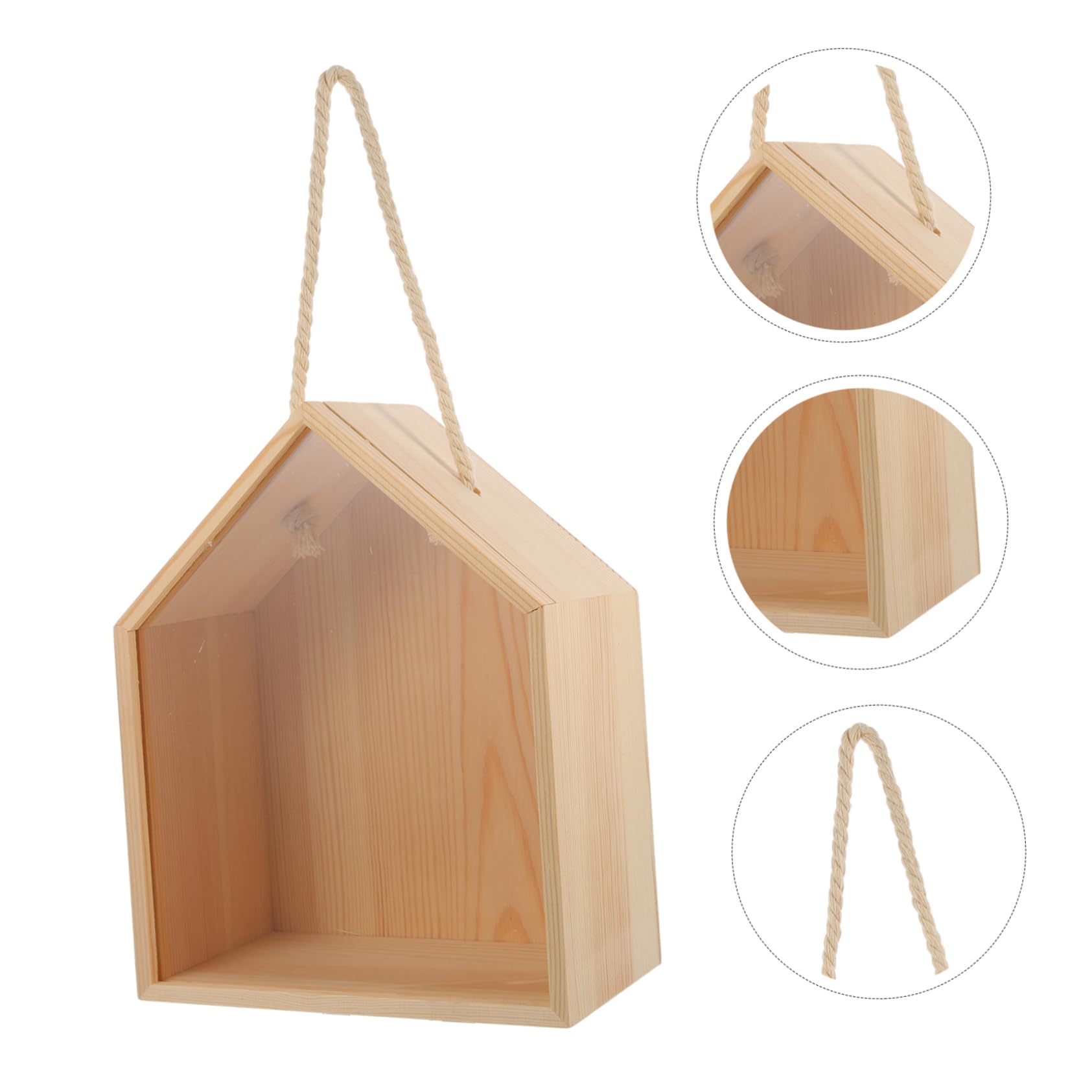 Alipis Scatola Portaconfetti Matrimonio in Legno e Acrilico Khaki a Forma di Casa, Confezione Regalo per Dolci e Gioielli in Bridal Shower