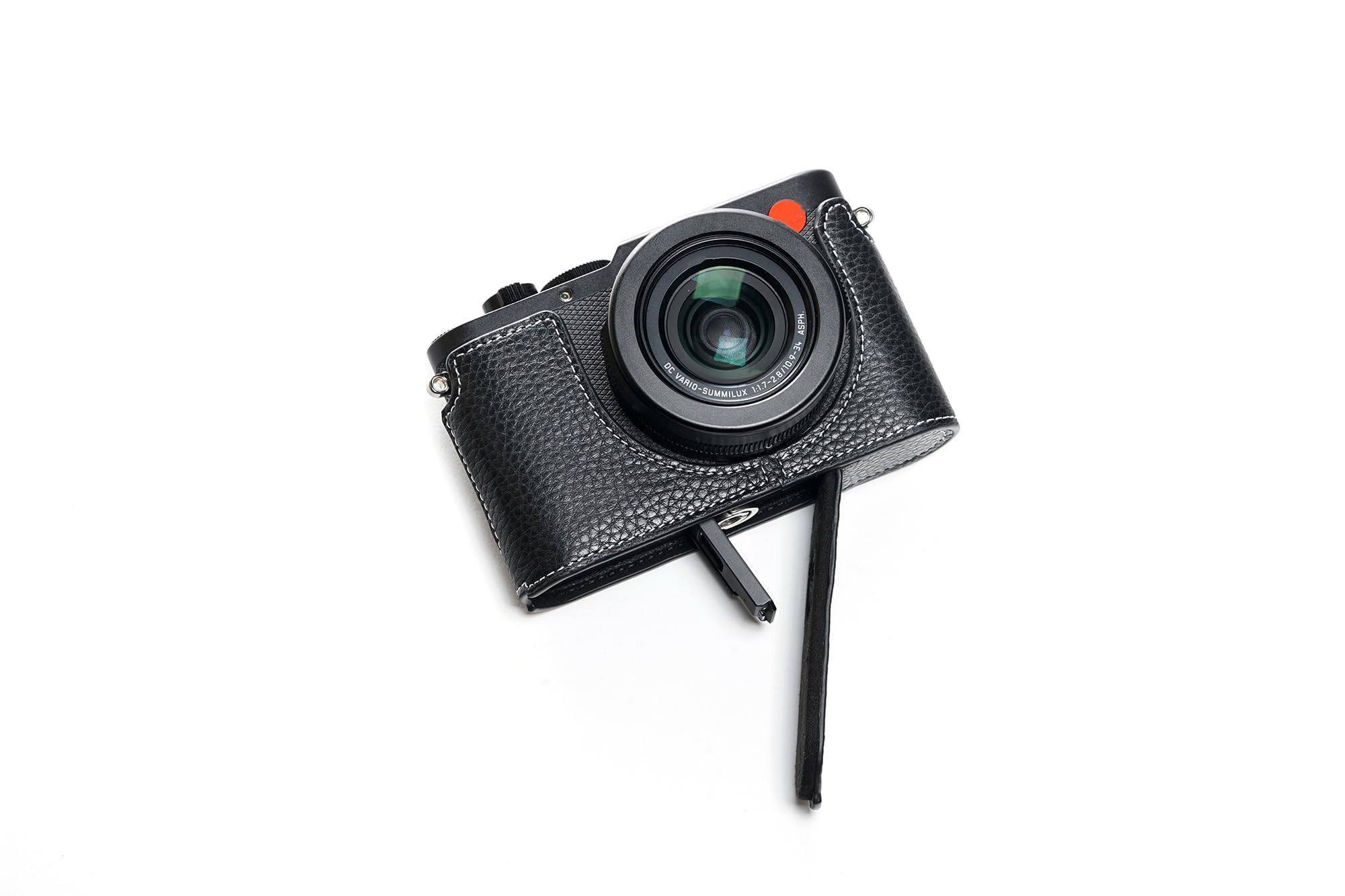 Handgemaakte Echt Lederen Half Camera Case Bag Cover voor Leica D-LUX8 Zwarte Kleur