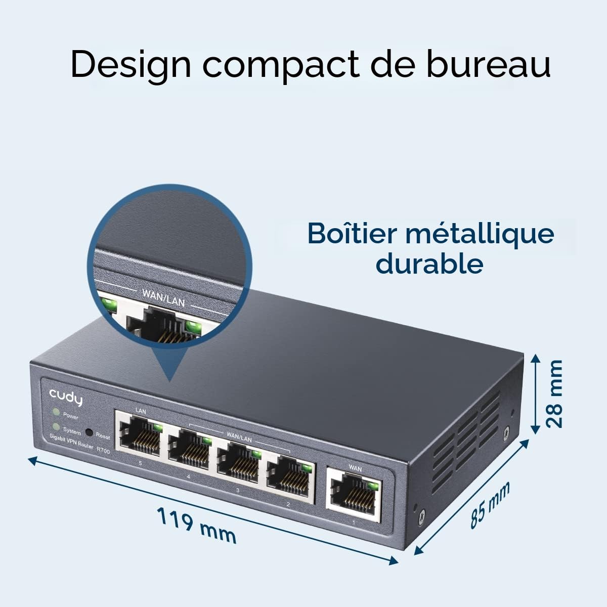 Cudy Routeur VPN Multi-WAN Gigabit, jusqu'à 4 Ports WAN Gigabit, routeur SMB, équilibre de Charge, Protection Contre la Foudre, routeur PPTP L2TP WireGuard OpenVPN IPsec VPN