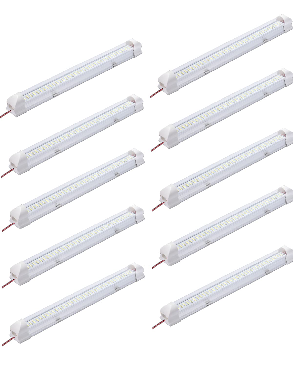 10×108 LED Innenbeluchtung, 12V 9W LED Lichtleiste mit ON/Off Schalter, 6500K Kaltweiß Auto Innenleuchte LED Leselampe Schrankleuchten für Auto Wohnmobil Van Bus Caravan Boat Küche Bad LKW