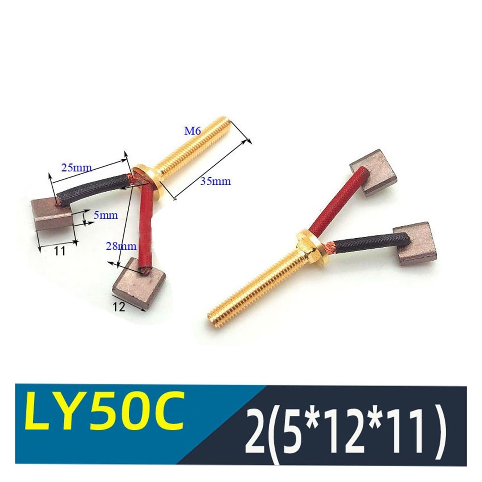 2 szt. Szczotka węglowa do silnika pompy oleju wirnika silnika stacji hydraulicznej wózka widłowego szczotki węglowe 5 x 12 x 11 mm