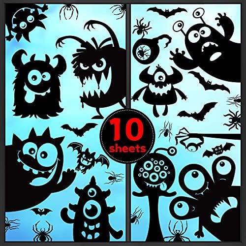 MISS FANTASY Adhesivos para ventana de Halloween, decoración de ventana de Halloween, calcomanías de ventana de Halloween, lindo fantasma de