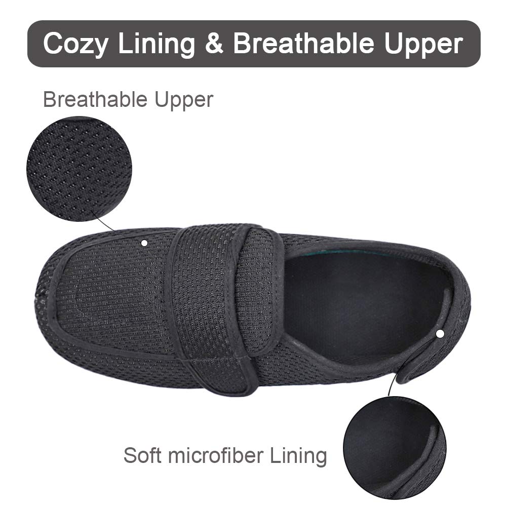 Buy Mens Diabetic Slippers Edema Shoes with Adjustable Closures Extra