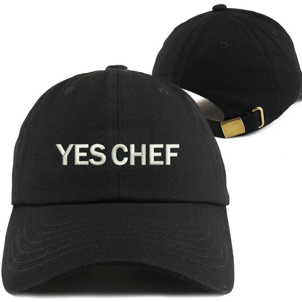 N-AEmbroidered Dad Hat Funny Text Classic Polo Style Black Baseball Cap YES Chef