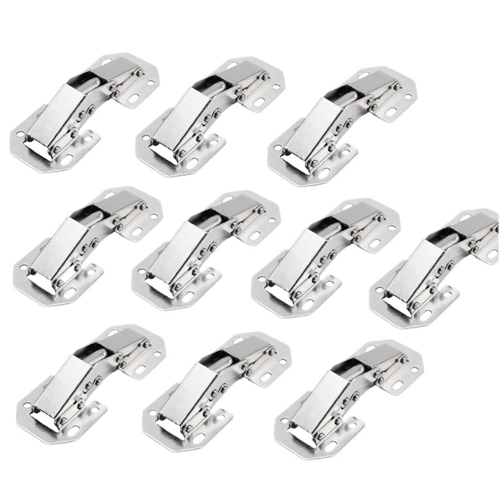 Nfdbdgzd 10Pcs 1Pcs Steel Cabinet Hinges 90 Degree No-Drilling Cupboard Hydraulic Buffer Hinge(10Pcs)
