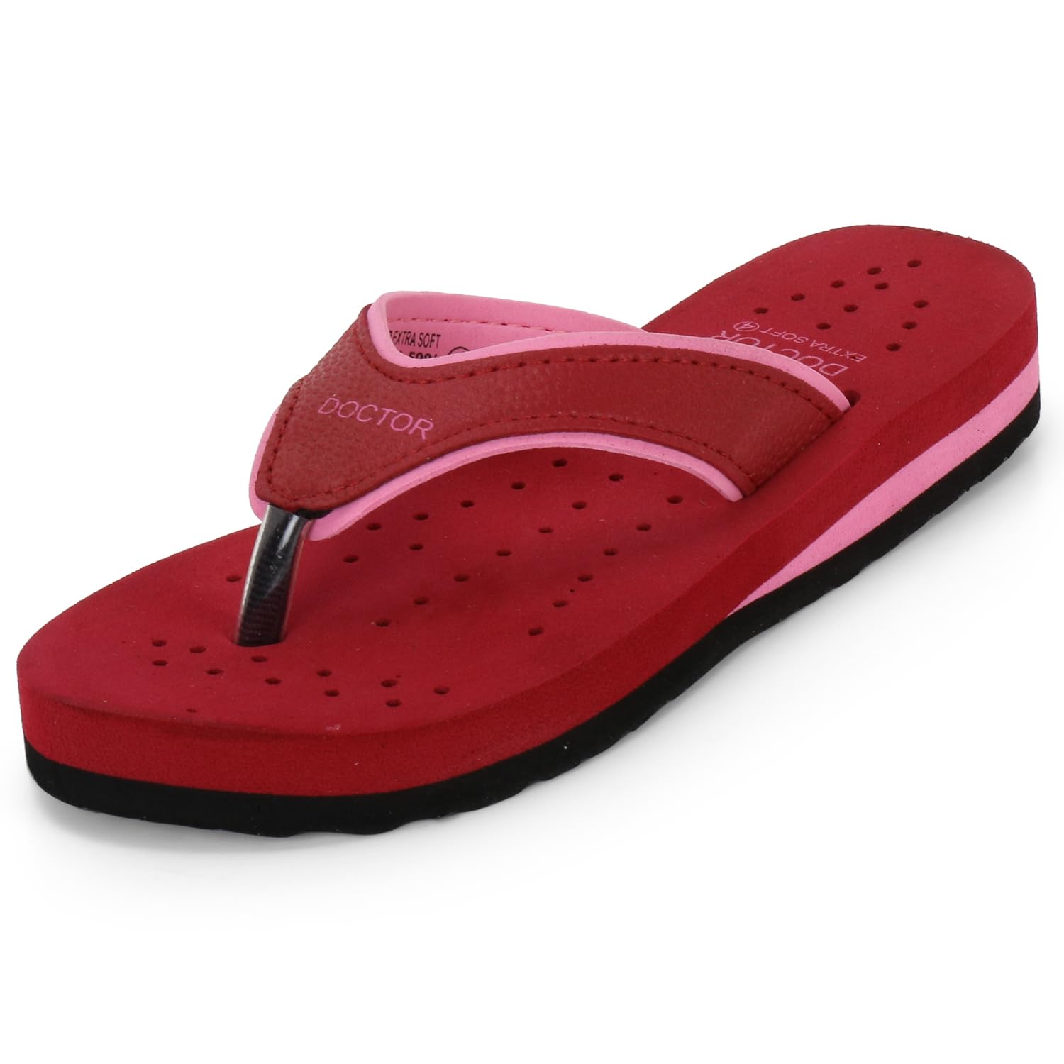 DOCTOR EXTRA SOFT Care Diabetic Orthopedic Pregnancy Flat Super Comfort Dr Flipflops and House Slippers For Women's and Girl's D-18-Pink-4 UK