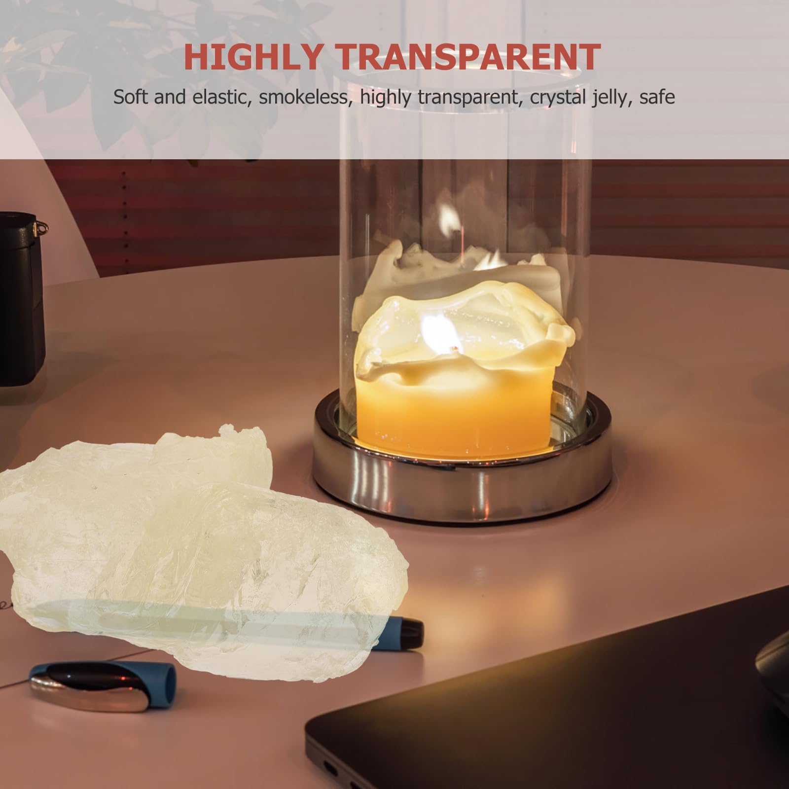 Transparentes Gelwachs für Duftkerzen, 1kg, Rauchloses Kerzenmaterial