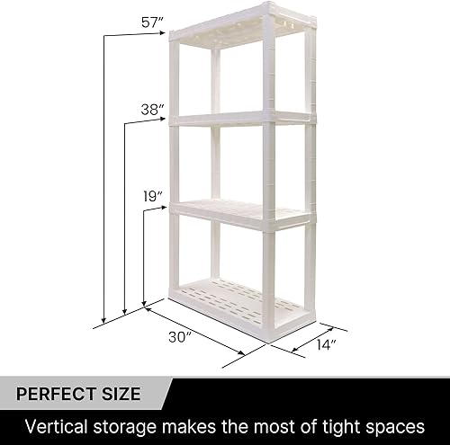 Miniatura 3 de Koolatron Estantería de 4 niveles, 57 de altura fija, organizador de almacenamiento mediano para el hogar, garaje, sótano, cobertizo y lavandería,
