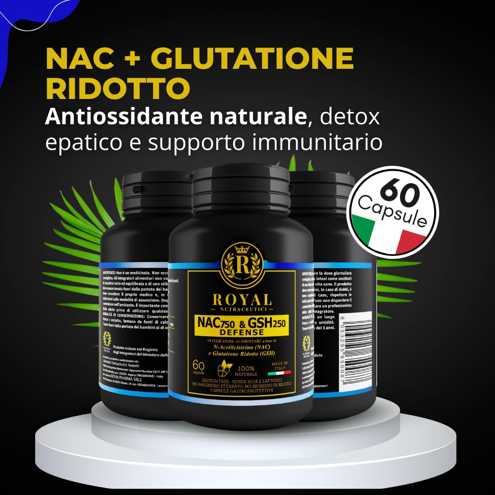 NAC N-Acetyl-Cysteine + Reduced Glutathione | Liver Supplement, Natural Antioxidant