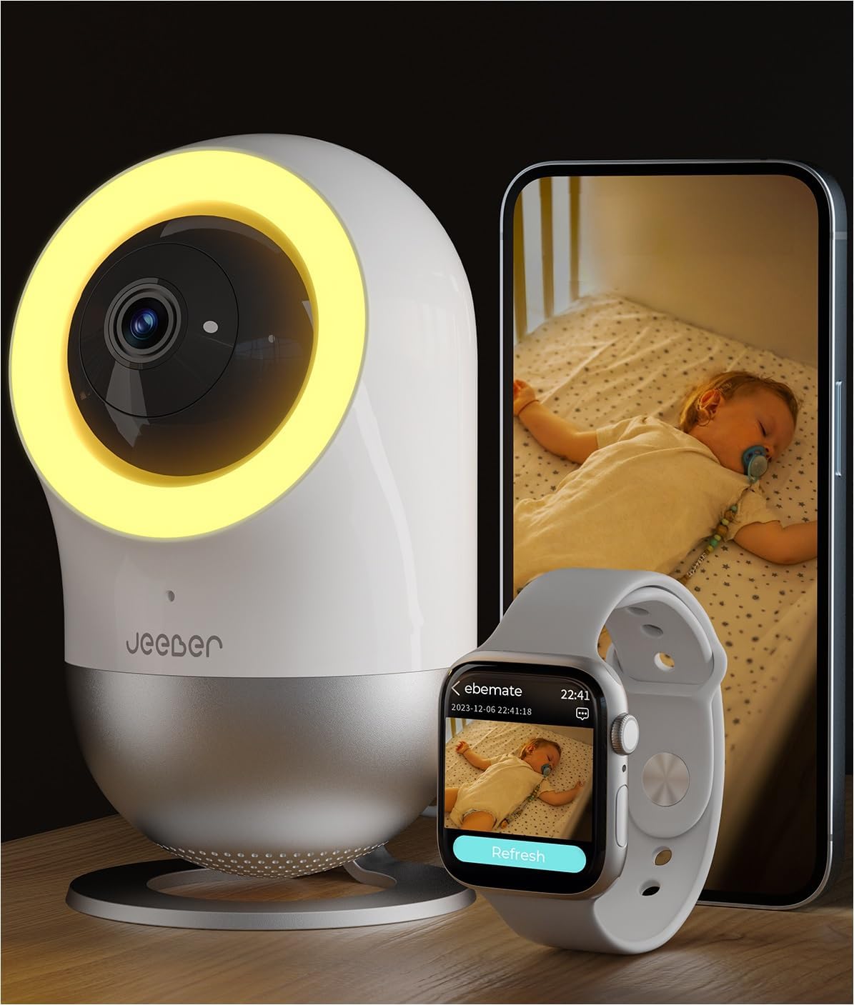 2,5K/4MP Babyphone mit Kamera - Keine Entfernungsgrenzen mehr, Überwachen Sie Ihr Baby überall mit Handy