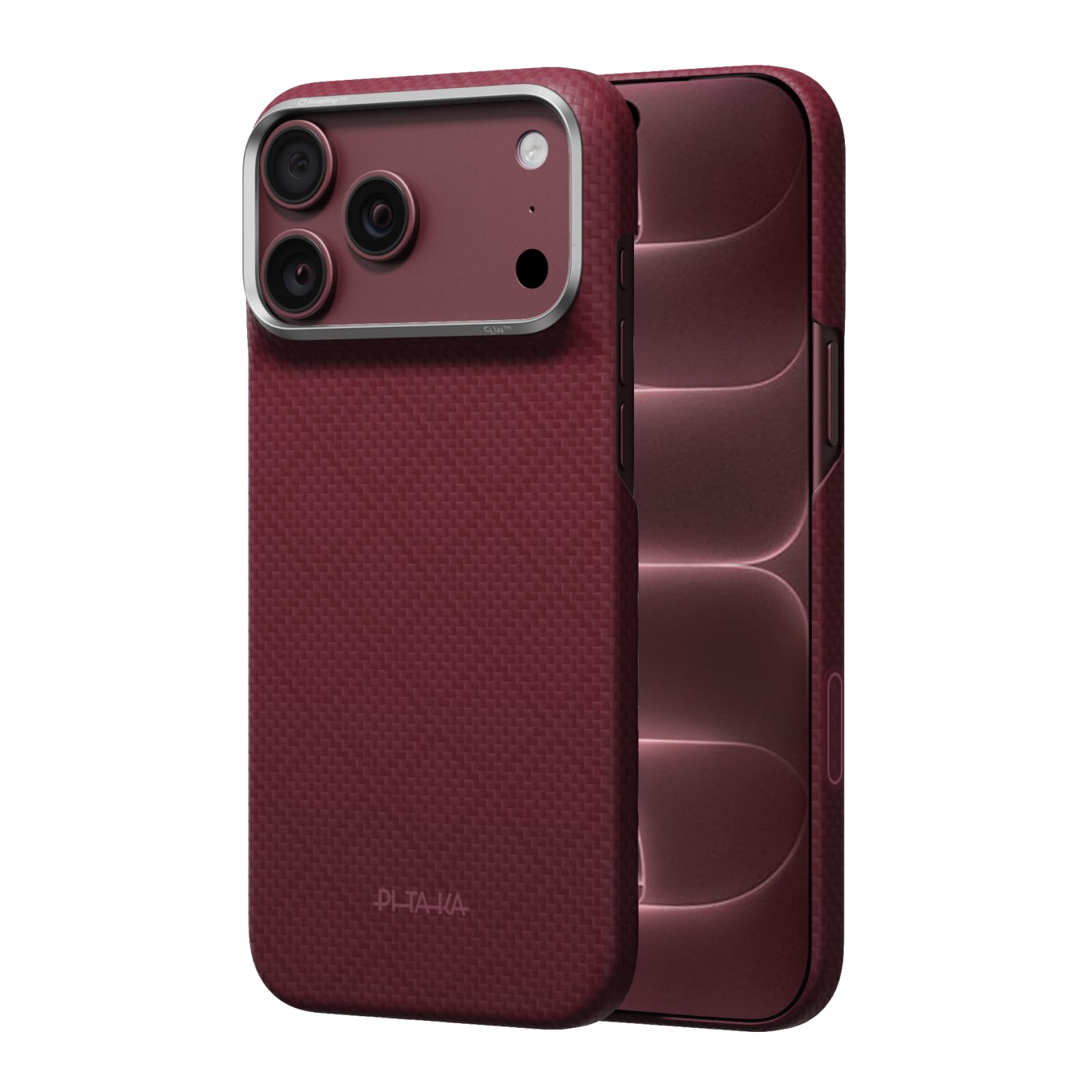 pitaka for iPhone 18 Pro Max Case 6.9", Caseless Feeling, Burgundy (Argyle) Burgundy (Argyle) For iPhone 18 Pro Max, 6.9"