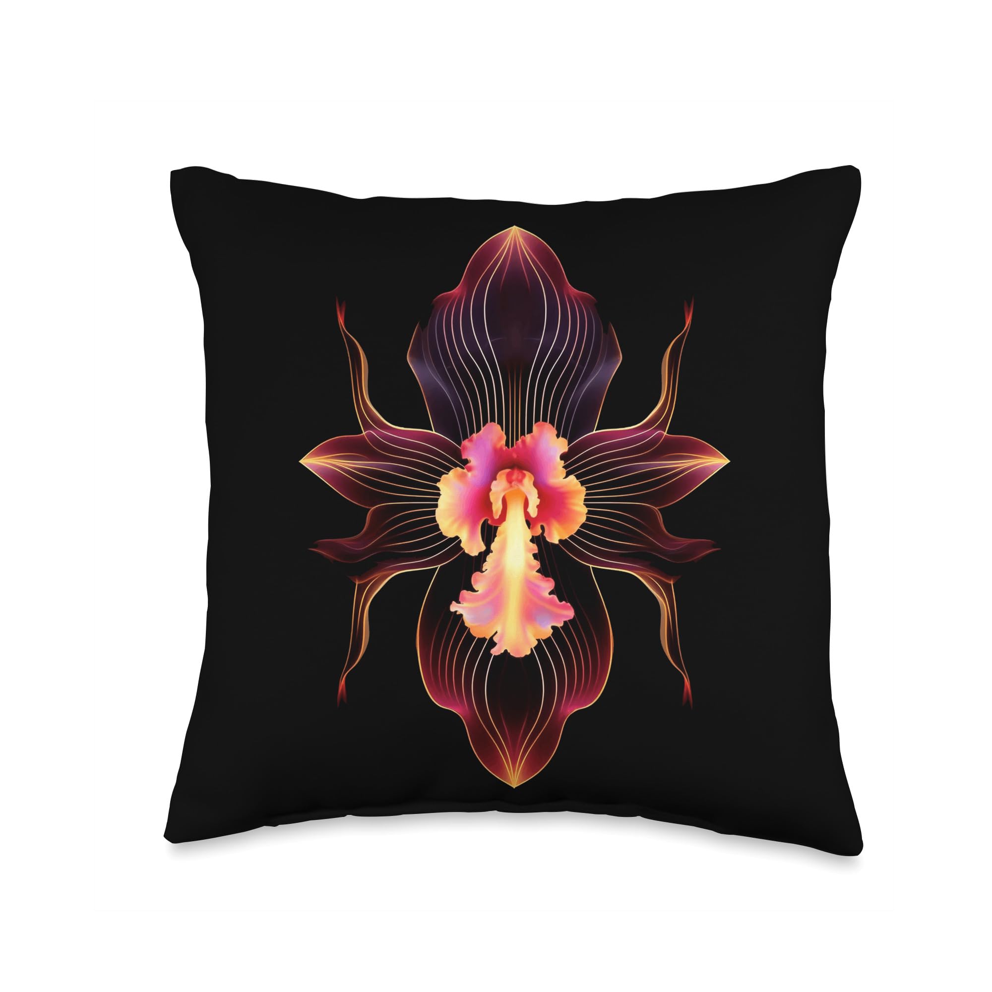 Cattleya Orchid Tropical Flowers Floral Orchid Lovers Throw Pillow