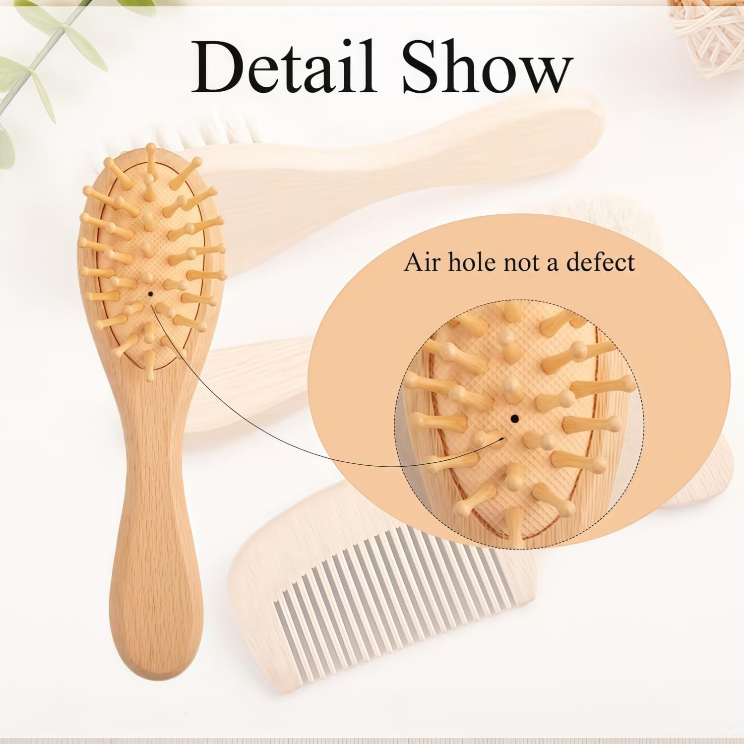 Mi Primer Juego De Cepillos for El Cabello Personalizado, Cepillo Y Peine De Madera for Bebé Con Grabado Personalizada, Paquete De 3, Kit Aseo Esencial for Recién Nacidos, Regalo for Nuevas Mamás