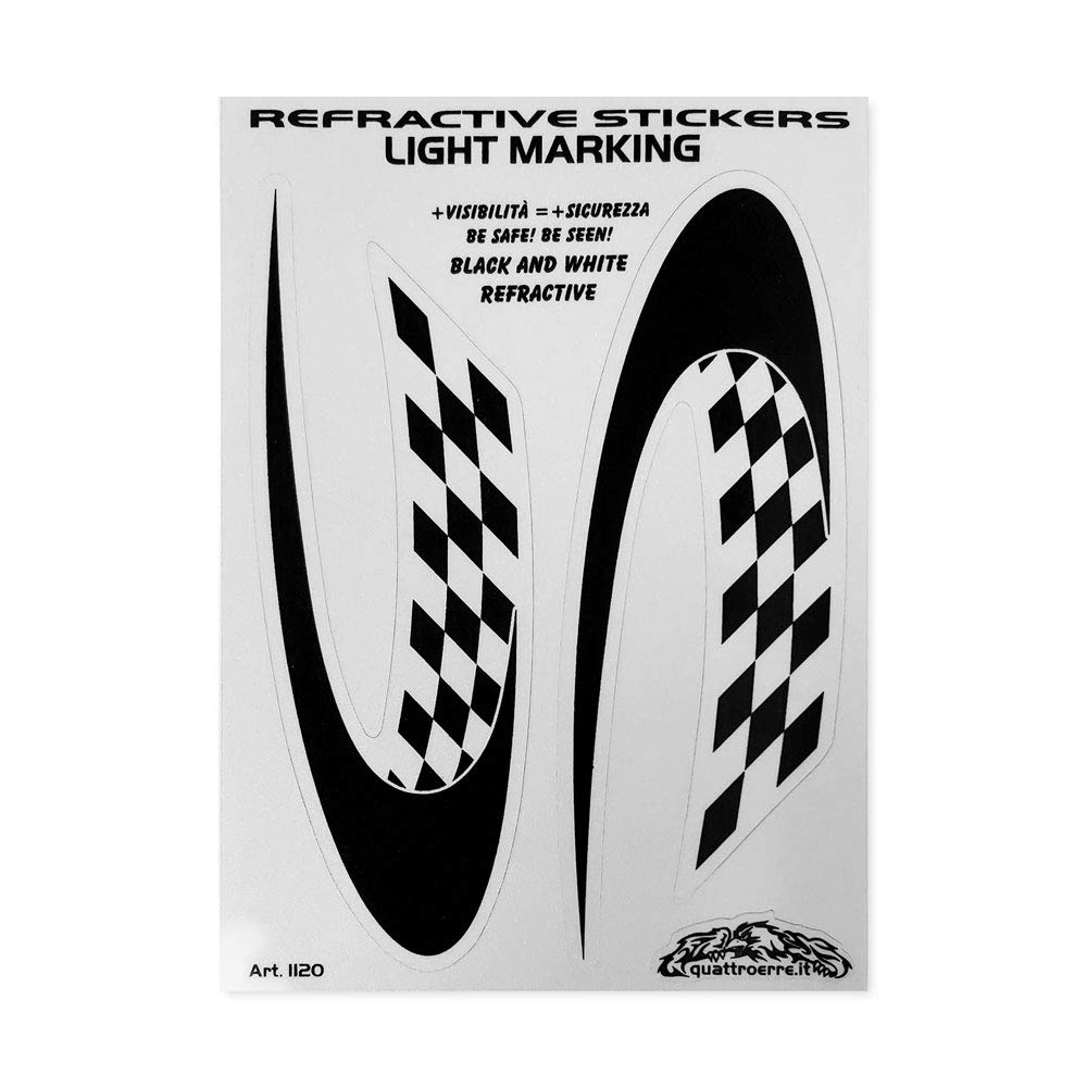 Quattroerre Light Marking Refractive Chequered Stickers, 10 x 12 cm