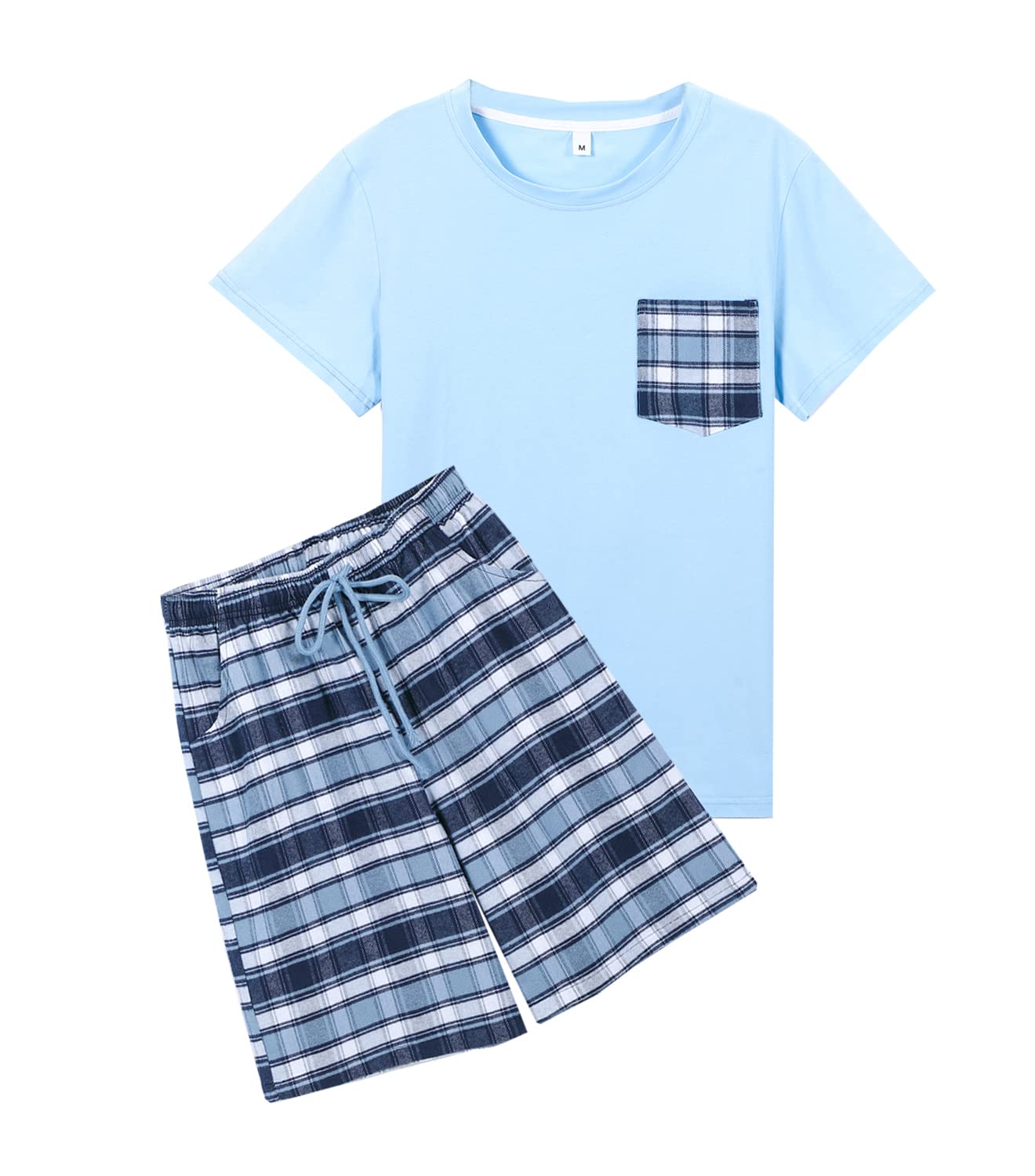 OMYbabyBig Boys Pajamas Set Loose Summer Short Cotton Sleepwear Teens PJS 13-18Years