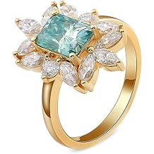 The Promise Ring, Rings for Women Marriage Flower with Moissanite Rose Gold Gifts for Woman Unique