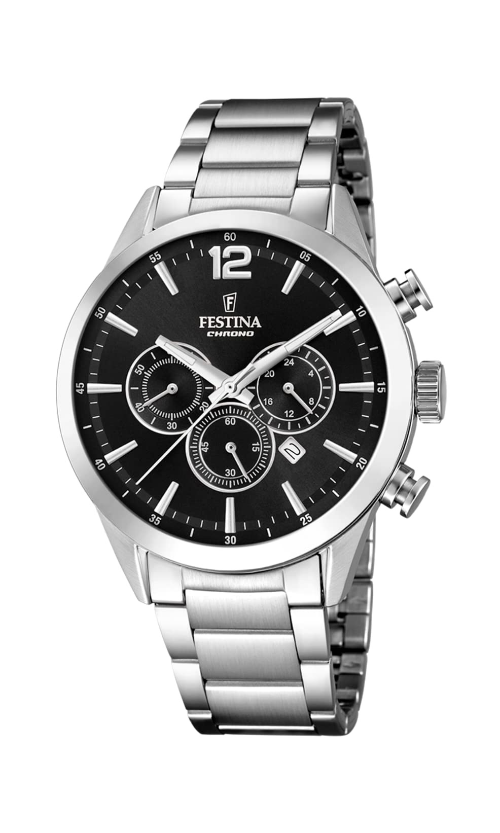 Festina Mens Chronograph Quartz Watch with Stainless Steel Strap F20343/8