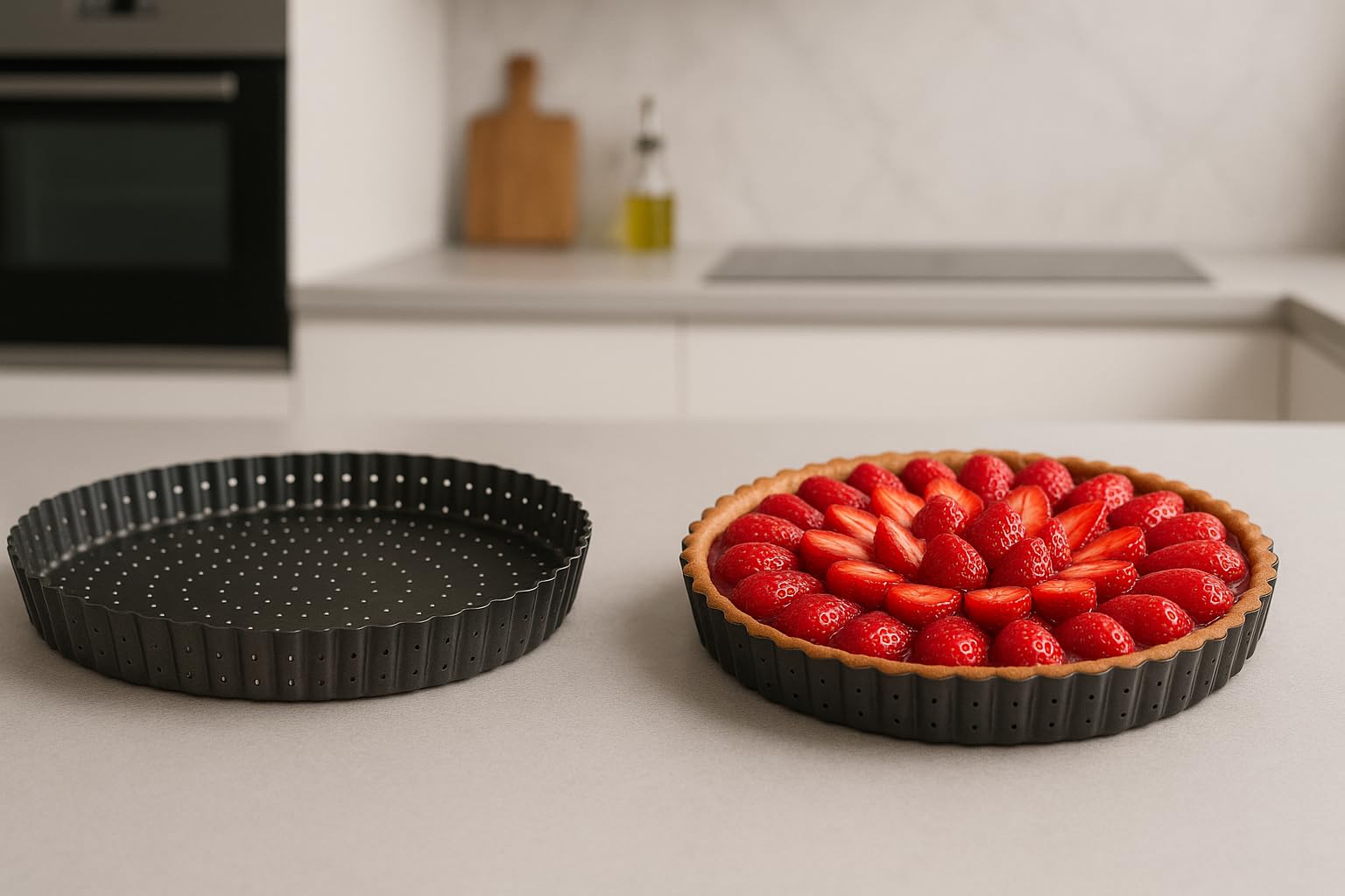 1 x perforowana forma do ciasta, forma do quiche, okrągła forma do ciasta, nieprzywierająca powłoka, wyjmowane dno (średnica 28 cm)