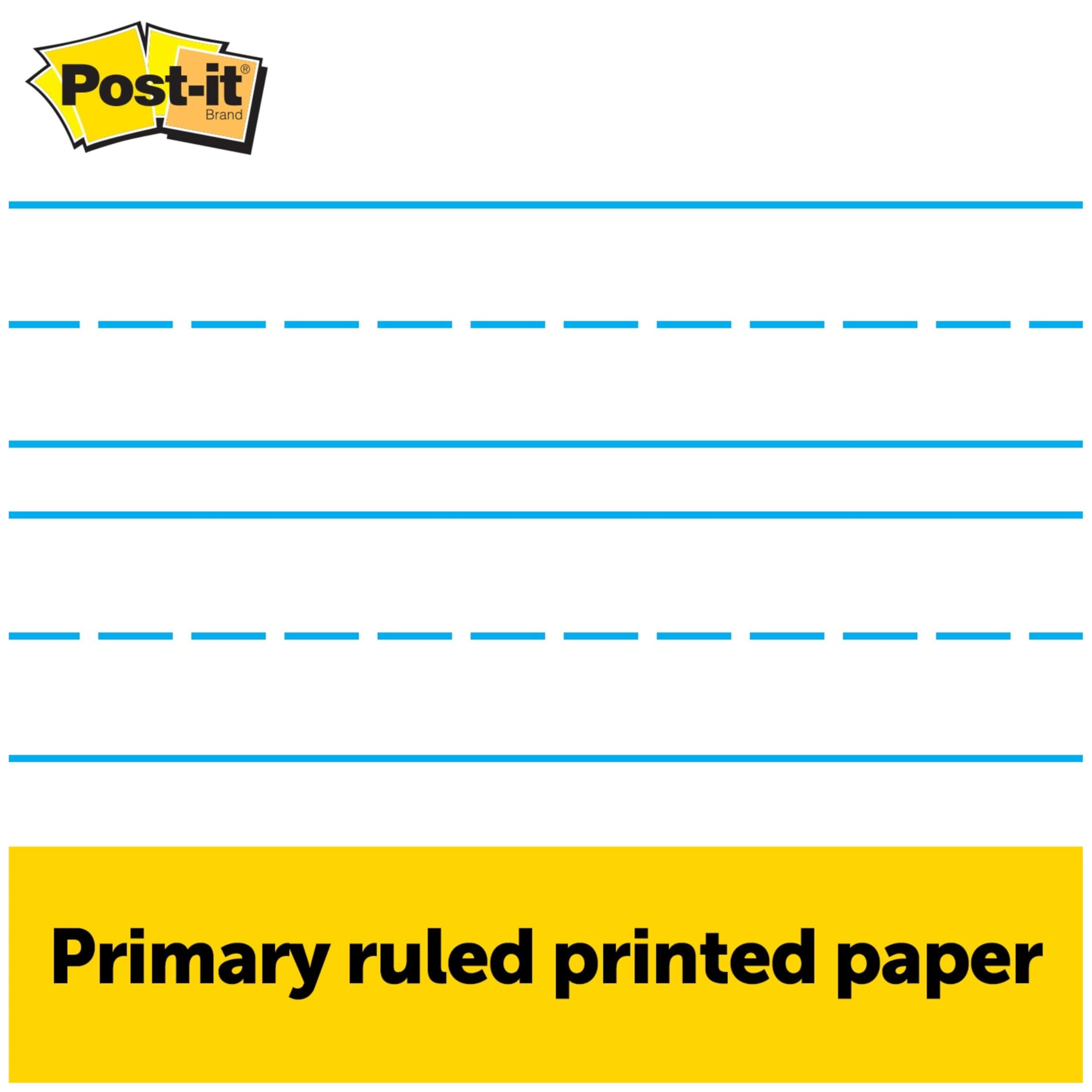 Post-It Chevalet de table Pad, 20 x 58,4 cm, 20-sheets/Pad, White with Primary Lines, 20 x 23 in