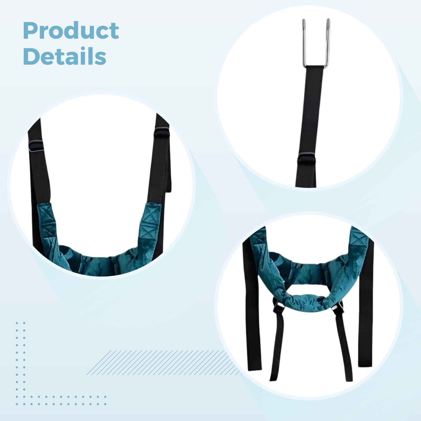 Dispositivo de estiramiento cervical, dispositivo de estiramiento ajustable con hebilla para comodidad de columna vertebral en casa, hamaca elástica portátil y correa para el cuello para marco de