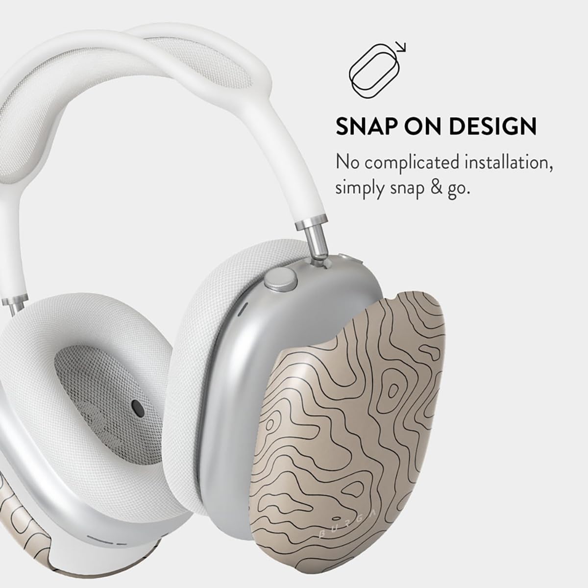 Burga Airpods MAX Case, Compatible with Apple Airpods MAX Cover, Cute Protective Air Pods Hard Plastic Shell, Headphones Ear Covers, Stylish Design Smartphone Accessories - Image 3