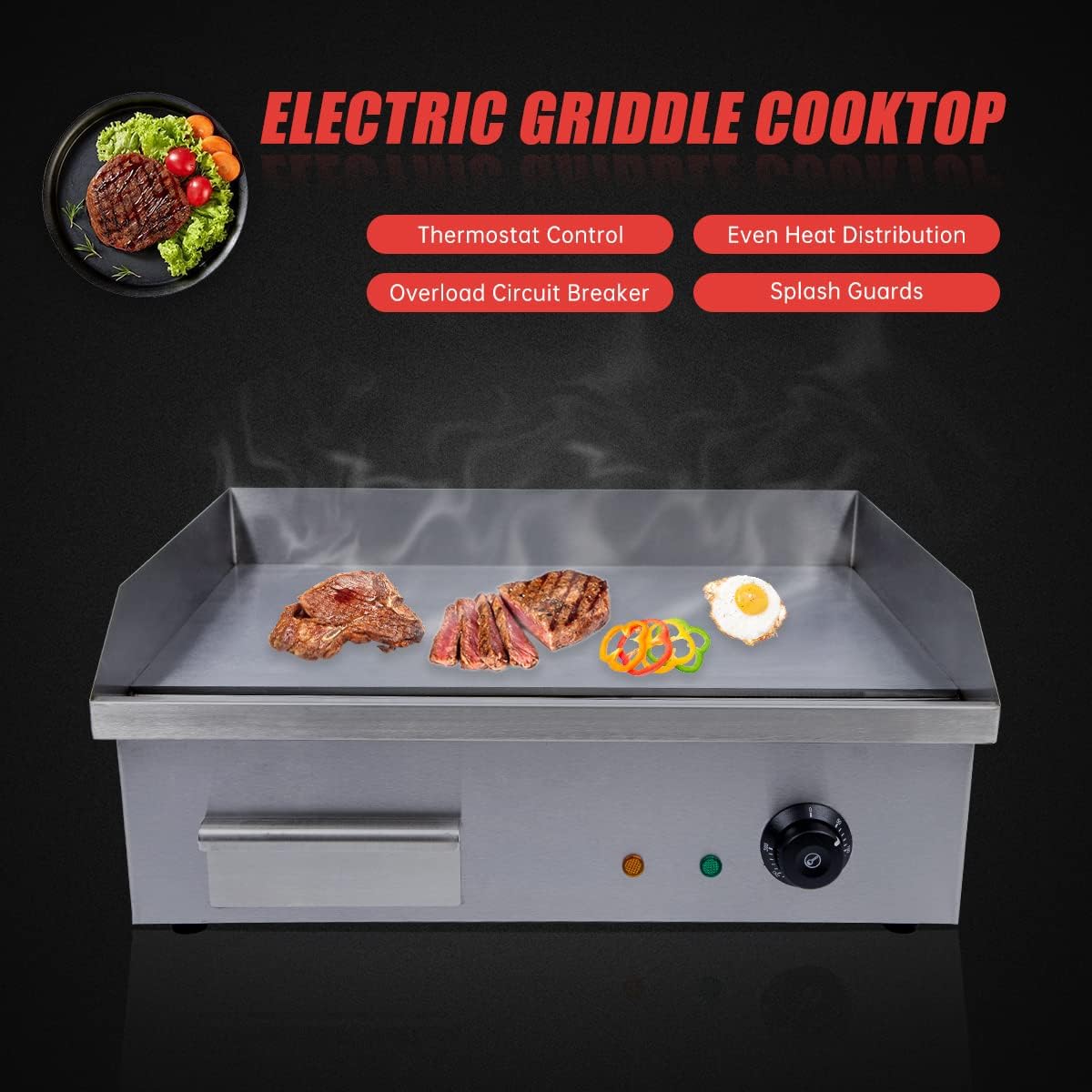 Buy TBVECHI Teppanyaki, Electric Griddle Cooktop Countertop Commercial