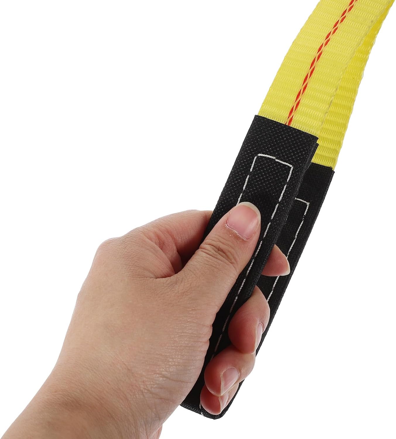 2pcs Yellow Polyester Flat Lift Sling Web Straps for Industrial Lifting