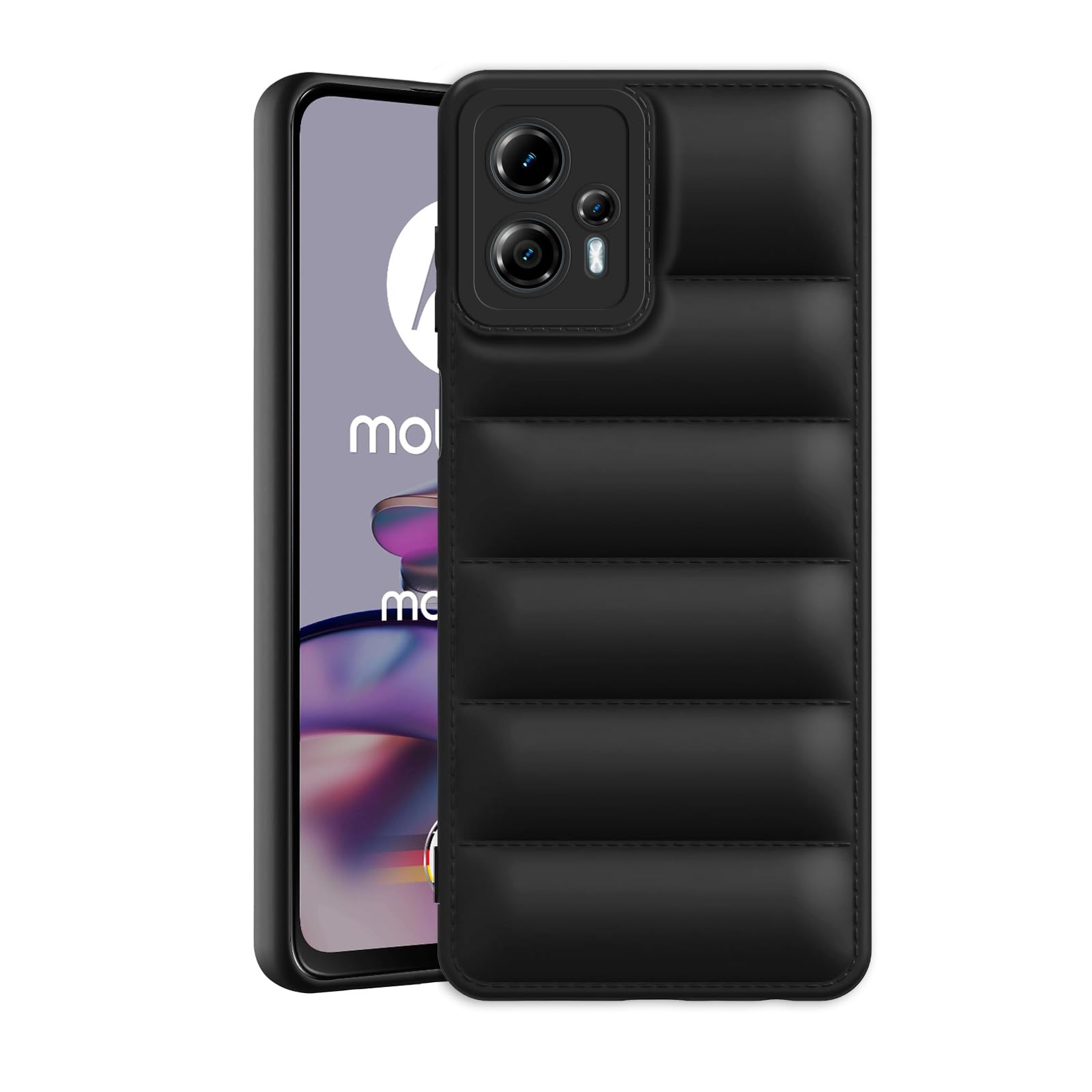 Plus Puffer Case Camera Protection Soft Back Cover for Motorola Moto G13 - Black (B0CQKBL1M5) Amazon Price History, Amazon Price Tracker