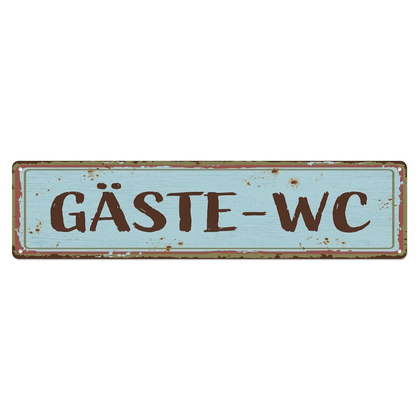 Rustic Charming Cottage Facility Toilet(WC) Door Metal Tin Sign Plaque Wall Decor for Cafe, Club Bar, Office, Home Garden Metal Poster 4x16Inch