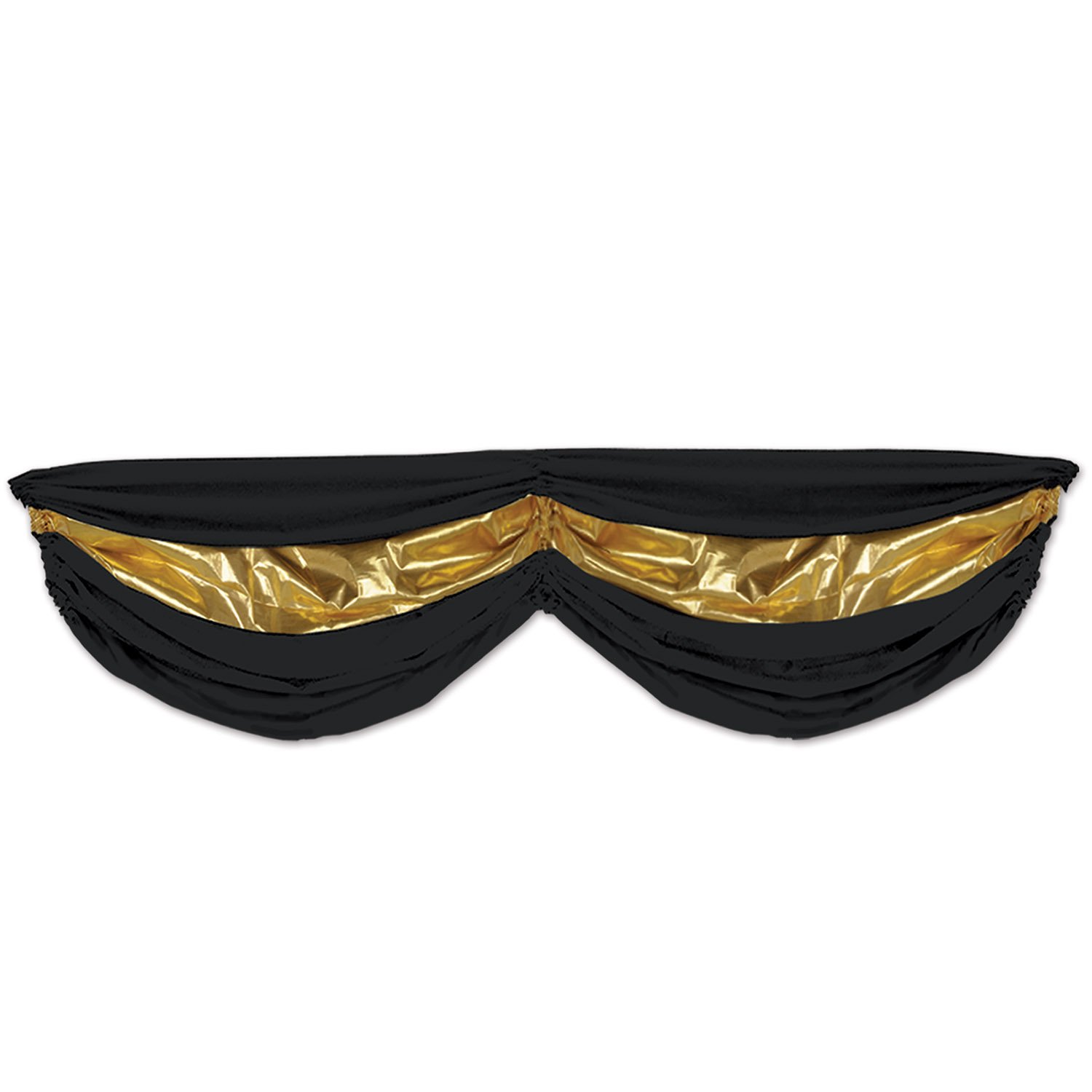 Beistle Stoff-Wimpelkette, 1 Stück Schwarz/Metallic Gold