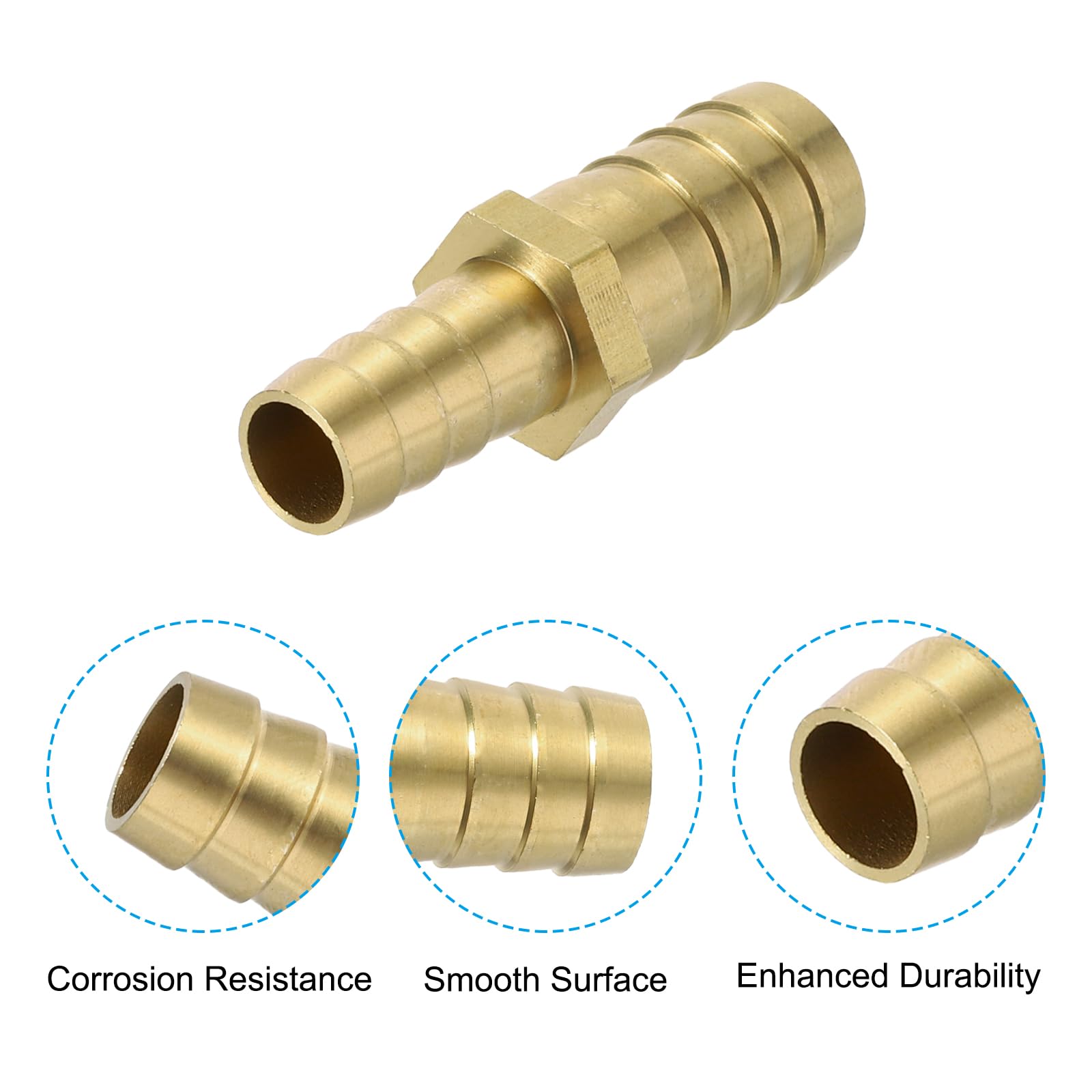 PATIKIL 1/2" to 5/8" Brass Hose Barb Reducer - Image 4