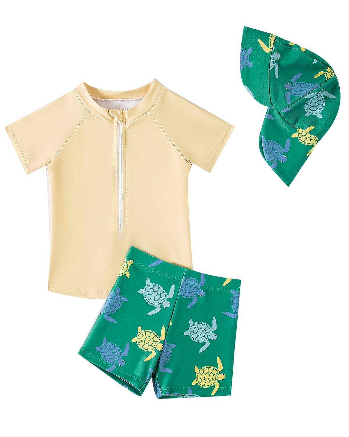 WYTbaby Vêtement UV bébé garçon Maillot de bain deux pièces à manches courtes Maillot de bain Short de bain Vêtement de protection UV 3 mois à 3 ans