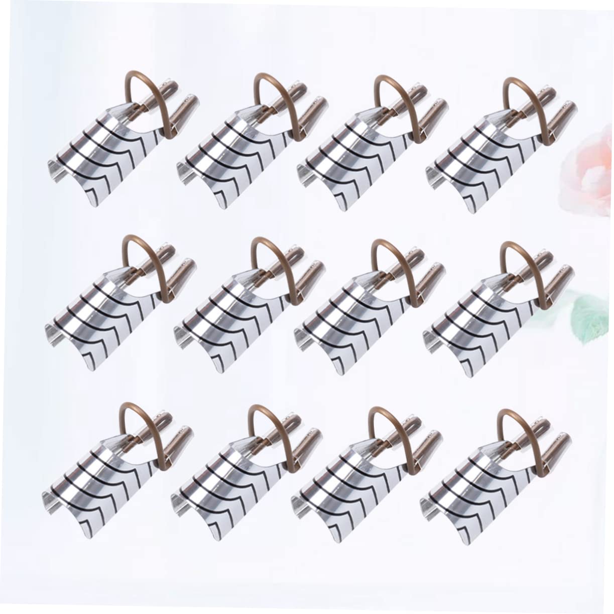 NOLITOY 15pcs Reusable Aluminum Nail Extension Forms Metal Nail Mold Tips for Professional Gel Art Durable Convenient Beauty Tools Silver