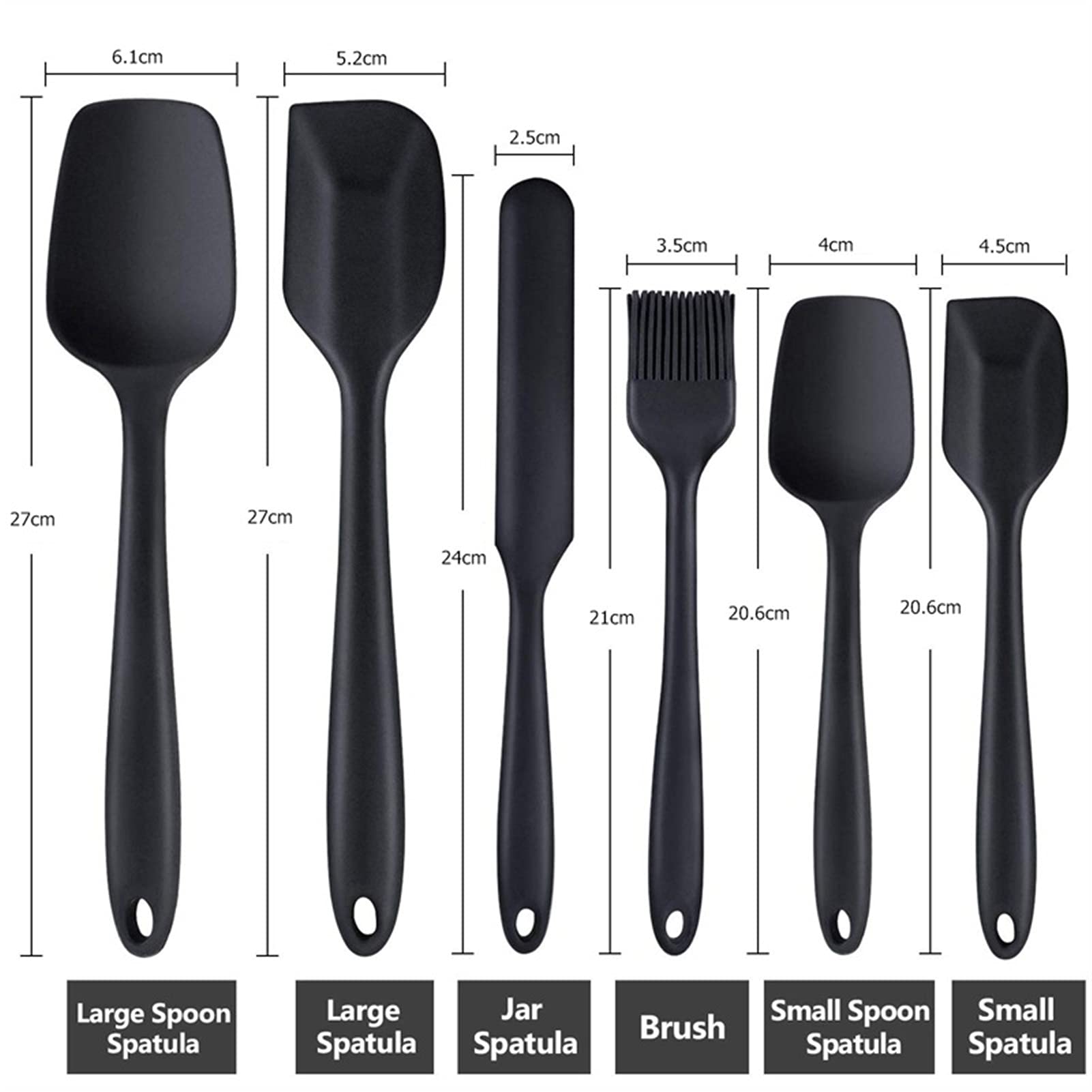 caihuashopping Teigschaber 6-teiliger Silikonspatel-Set Wärmebeständige Backwerkzeug Spatel Kuchen Dekorieren von Utensilien zum Kochen Backen Mischbacken Spatel (Color : Red)