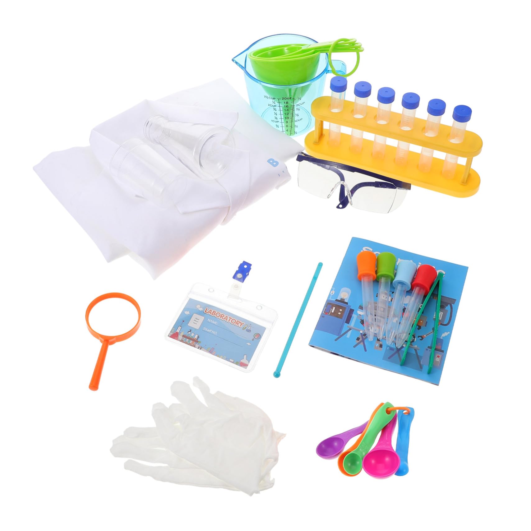Kit Scientifique pour Garçon Fille avec Expériences de Chimie Éducatives Réutilisable et Résistant pour Jeux de Rôle Scientifiques et Pratique des Sciences Couleur Aléatoire