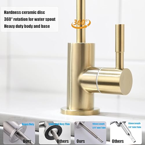 Miniatura 89 de Havin Grifo de fregadero de barra, grifo de filtro de agua RO, grifo de agua potable se adapta a la mayoría de sistemas de filtración de agua, grifo