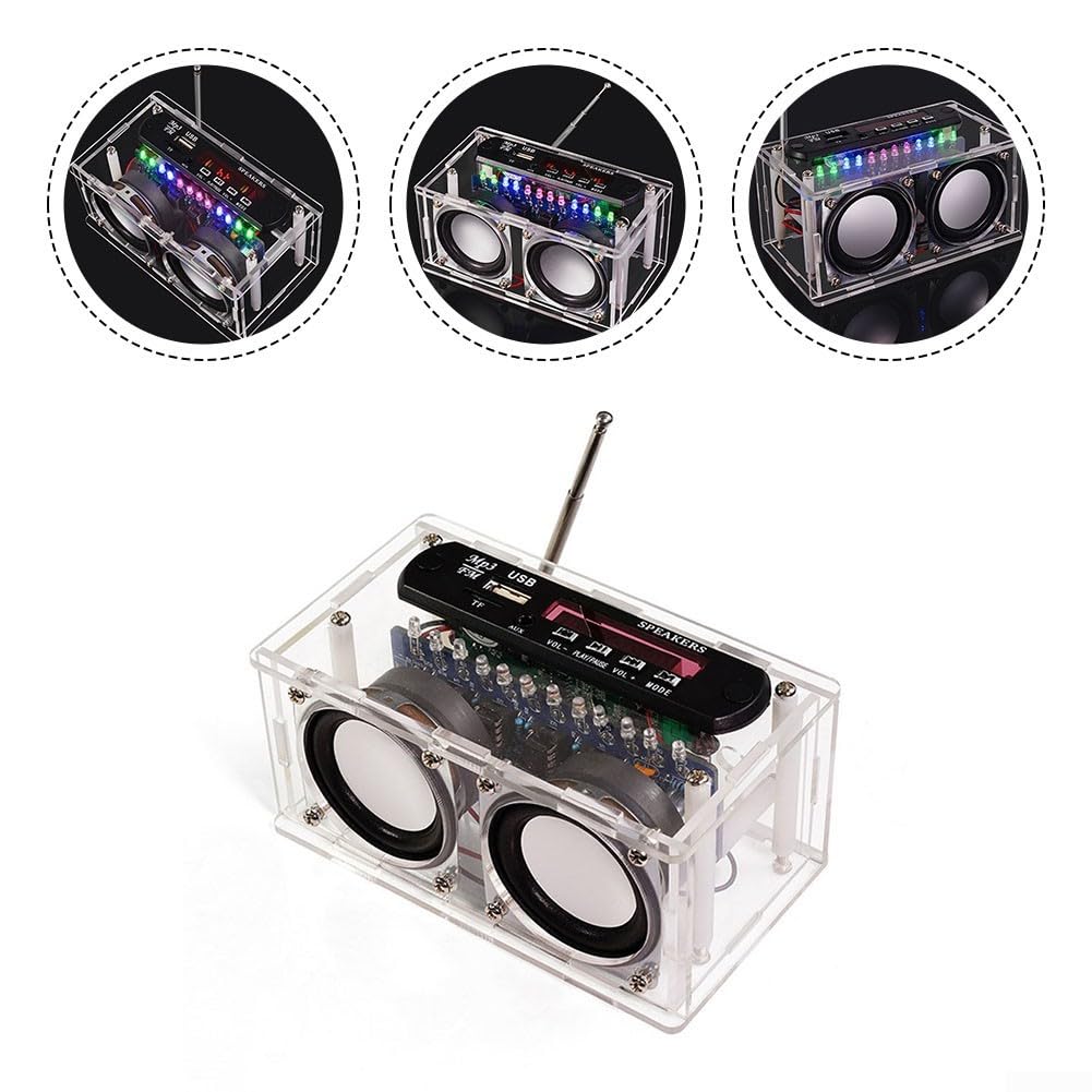 Kit de soudure pour haut-parleur radio FM à monter soi-même, AUX, USB, carte TF, lumières LED et télécommande, projet électronique éducatif pour débutants