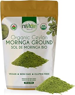 Newtree Organic Ceylon Premium Moringa Powder Organic - Nutrients and Antioxidants for Optimal Health and Immune Support - Vegan, Non-GMO, and Gluten Free - USDA Certified Organic Product of Sri Lanka