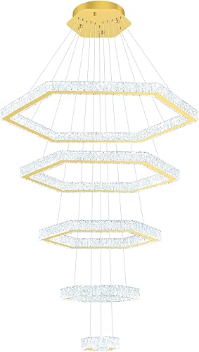 Miniatura 9 de Candelabros LED modernos de cristal con forma de altura ajustable para comedor, dormitorio, sala de estar, dorado, 8 pulgadas + 16 pulgadas + 24