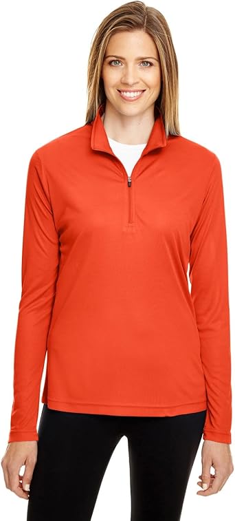 Team 365 Ladies Zone Performance Quarter-Zip M SPORT ORANGE