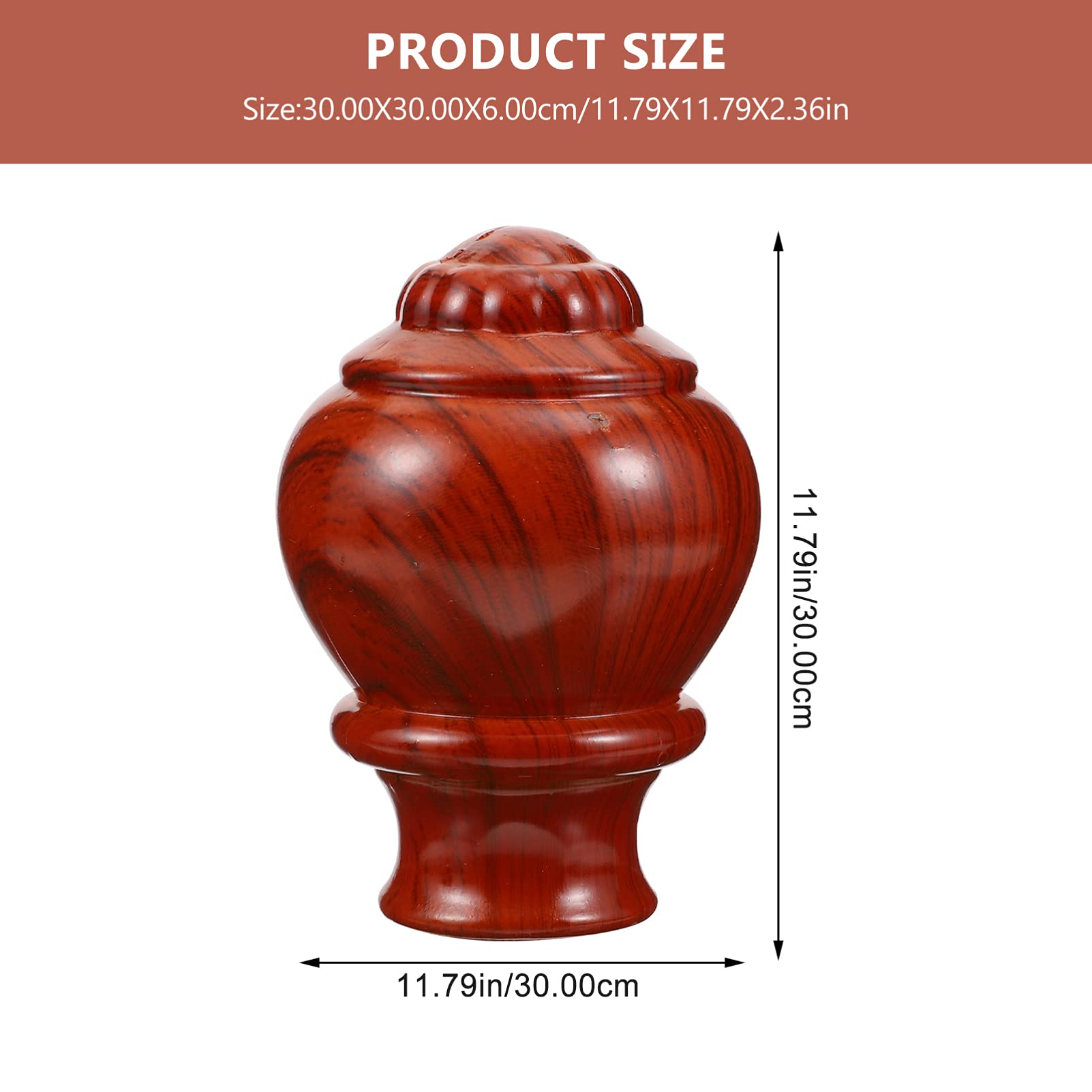 Didiseaon 3PCS Curtain Rod Finial Plastic Drapery Pole Ends Wood Grain Drape Rod Curtain Accessories for Drapery Curtain Rod