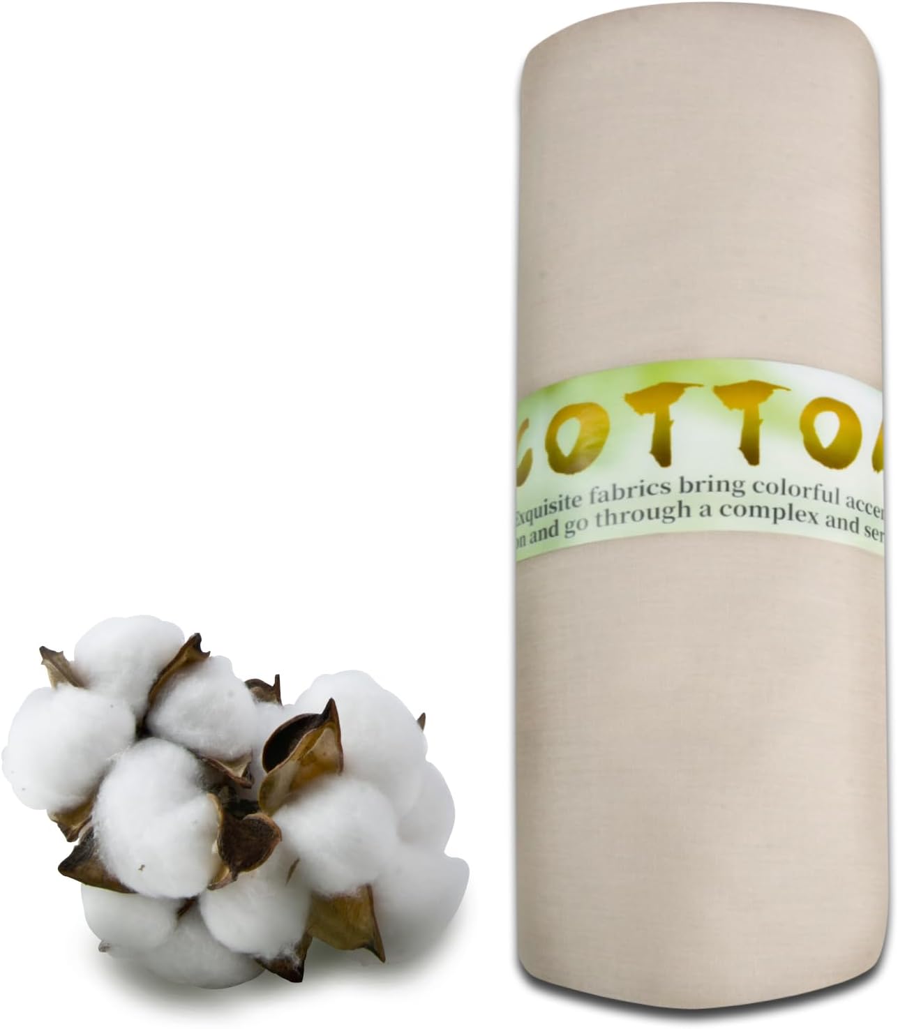 100% Beige Cotton Fabric for Sewing by 3 Yards, 59”Width Quilting Fabric Medium Weight 5.8 oz, Muslin Fabric by The Yard, Embroidery Cloth