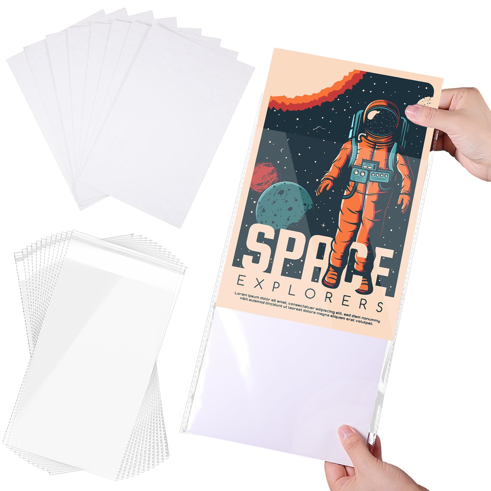 Teling 720 Comicbuchtaschen und Tafeln, transparente Magazinhüllen zur Aufbewahrung von Kunstdrucken, schützt Comics vor Schäden