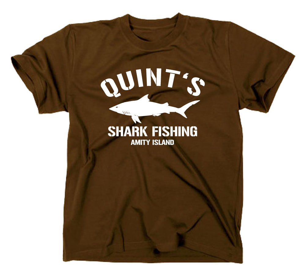 STYLETEX23 Quint's Shark Fishing Amity Island T-Shirt, XXL, Brown