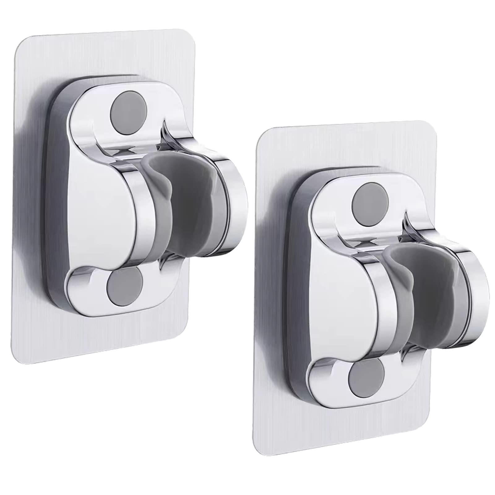 Hushnow 2Pack Shower Head Holder Strong Adjustable Self-Adhesive Mounting Showers Brackets