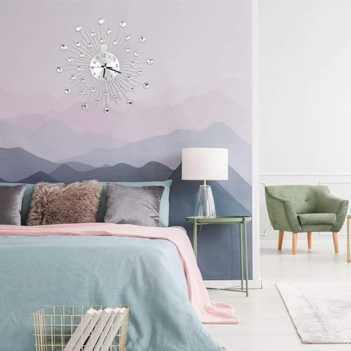 Miniatura 2 de Reloj de pared, modernos relojes de pared de cristal con árabe sin tictac silencioso, digital, reloj de pared de metal con tachuelas para sala de