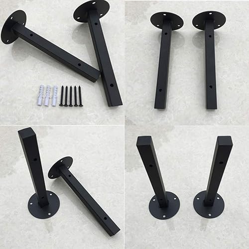 Miniatura 3 de Soporte para estante de tubo cuadrado flotante montado en la pared, soportes de soporte de metal oculto, soporte de estante de madera, soportes de