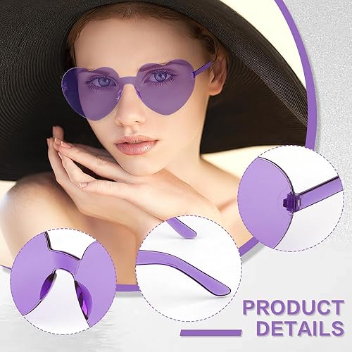 Miniatura 3 de Gafas moradas, gafas de sol moradas, gafas de sol de moda para mujer, gafas de sol de novia, gafas de sol divertidas, paquete de gafas de sol