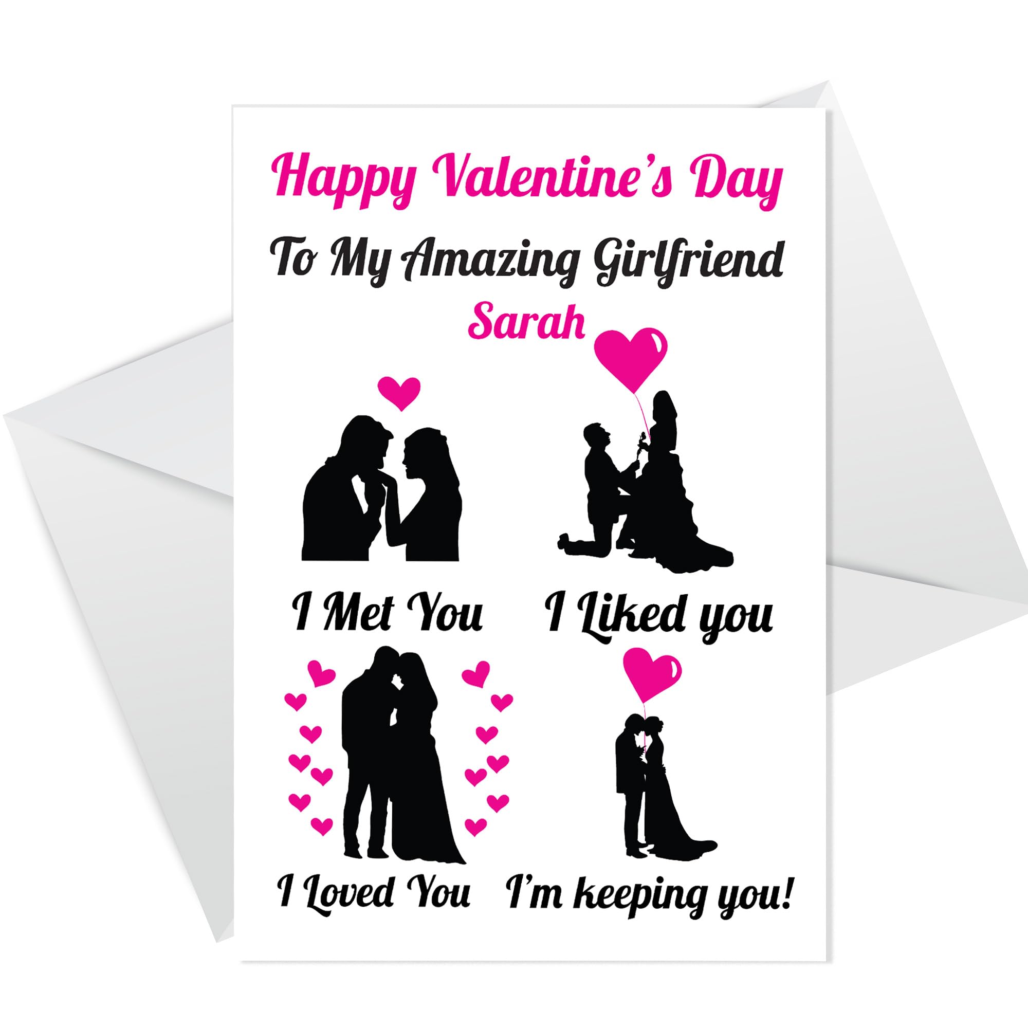 RED OCEAN Personalised Valentines Day Card For Her, Valentines Day Card For Girlfriend, Greetings Card With Envelope, Card For Her, Card For Girlfriend For Valentines Day