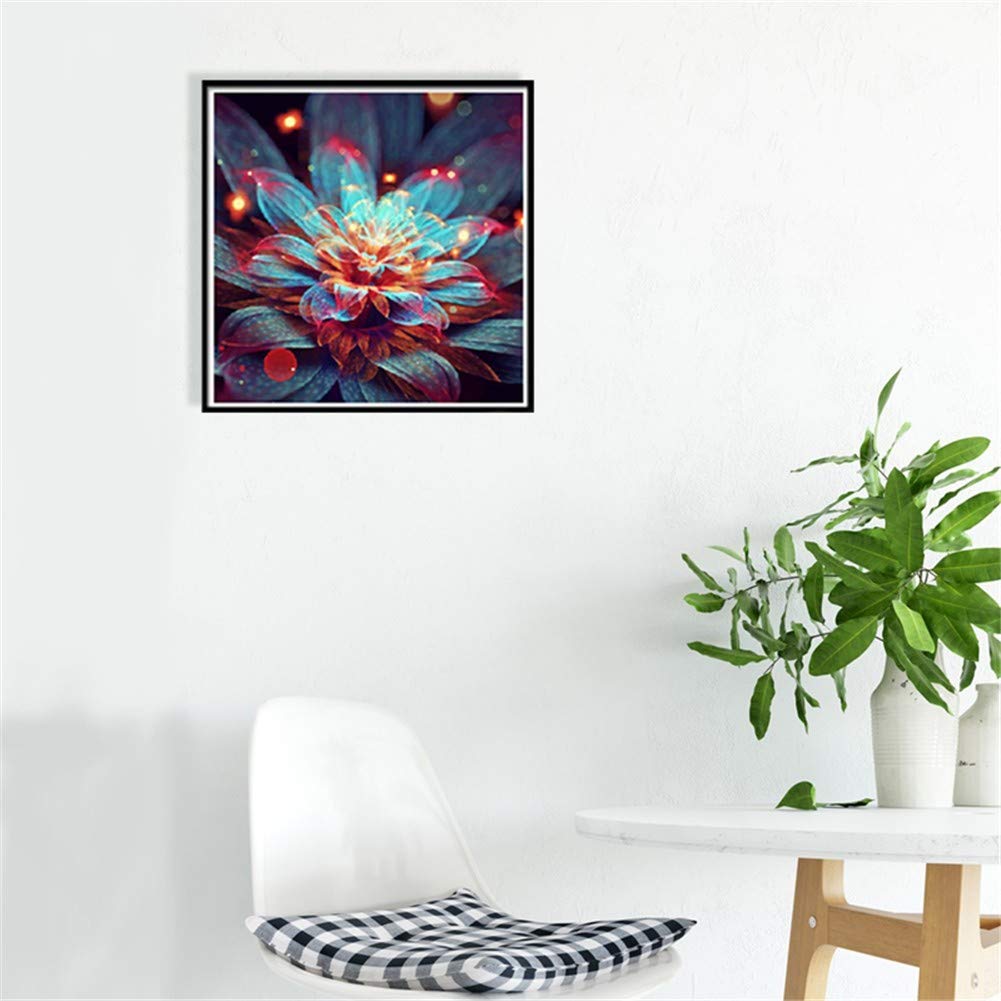 Diamond Painting Full Drill Kits pour Adultes, Fleur de couleur 5D DIY Broderie Diamant Peinture Image Cristal Strass Enfant Point De Croix Diamant Artisanat Maison Murale Décoration 50x100cm L1238
